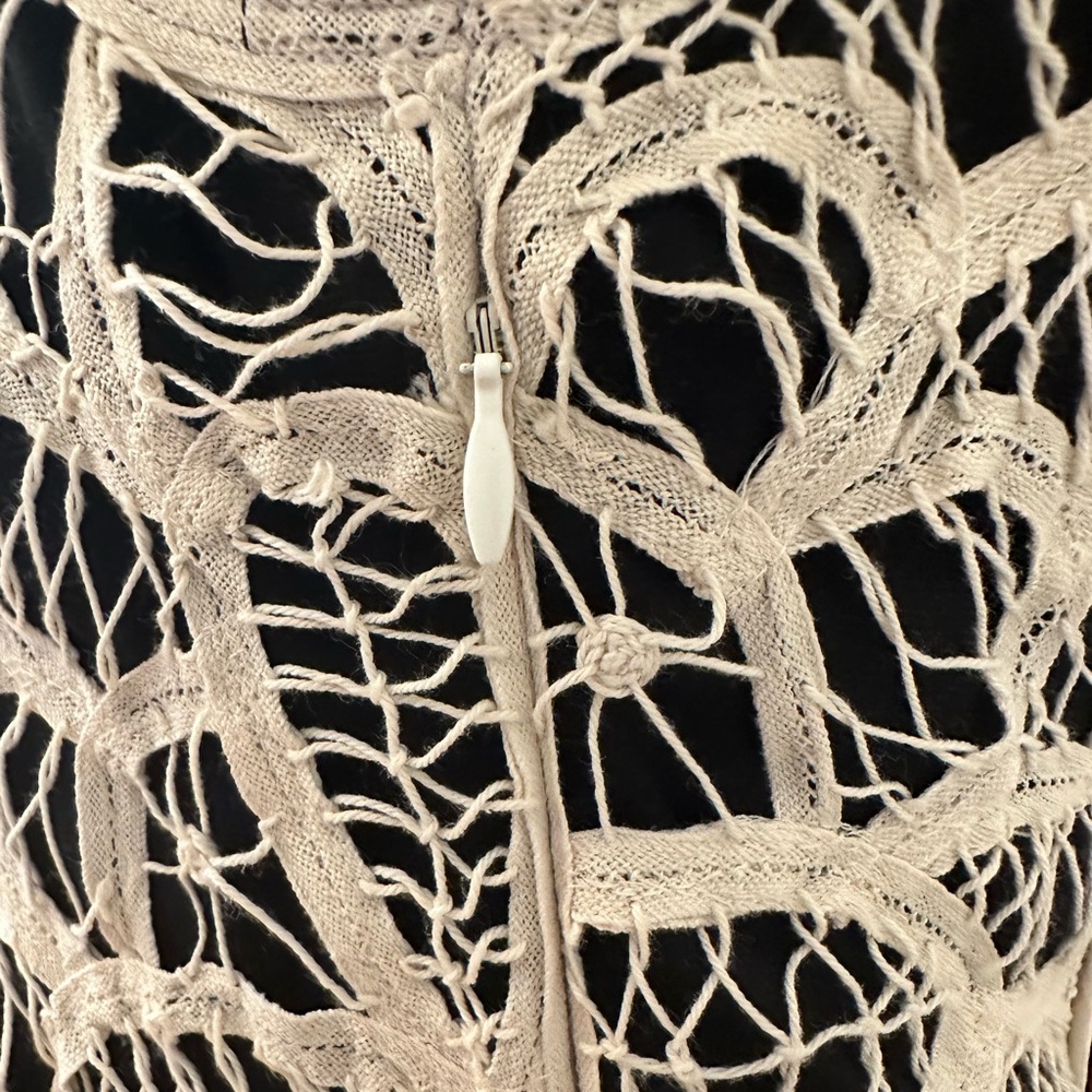 Betsy Johnson Vintage Y2K 100% Silk 100% Cotton Scalloped Crochet Dress (Size 4) - Picture 9 of 12